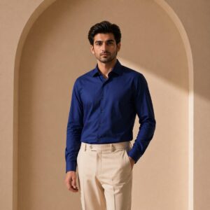 Dress shirt cotton royal blue