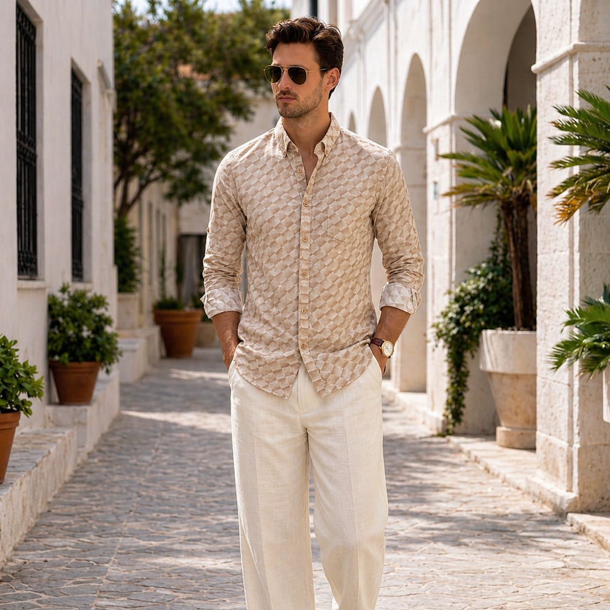 The Sandstone Mosaic Casual Shirt