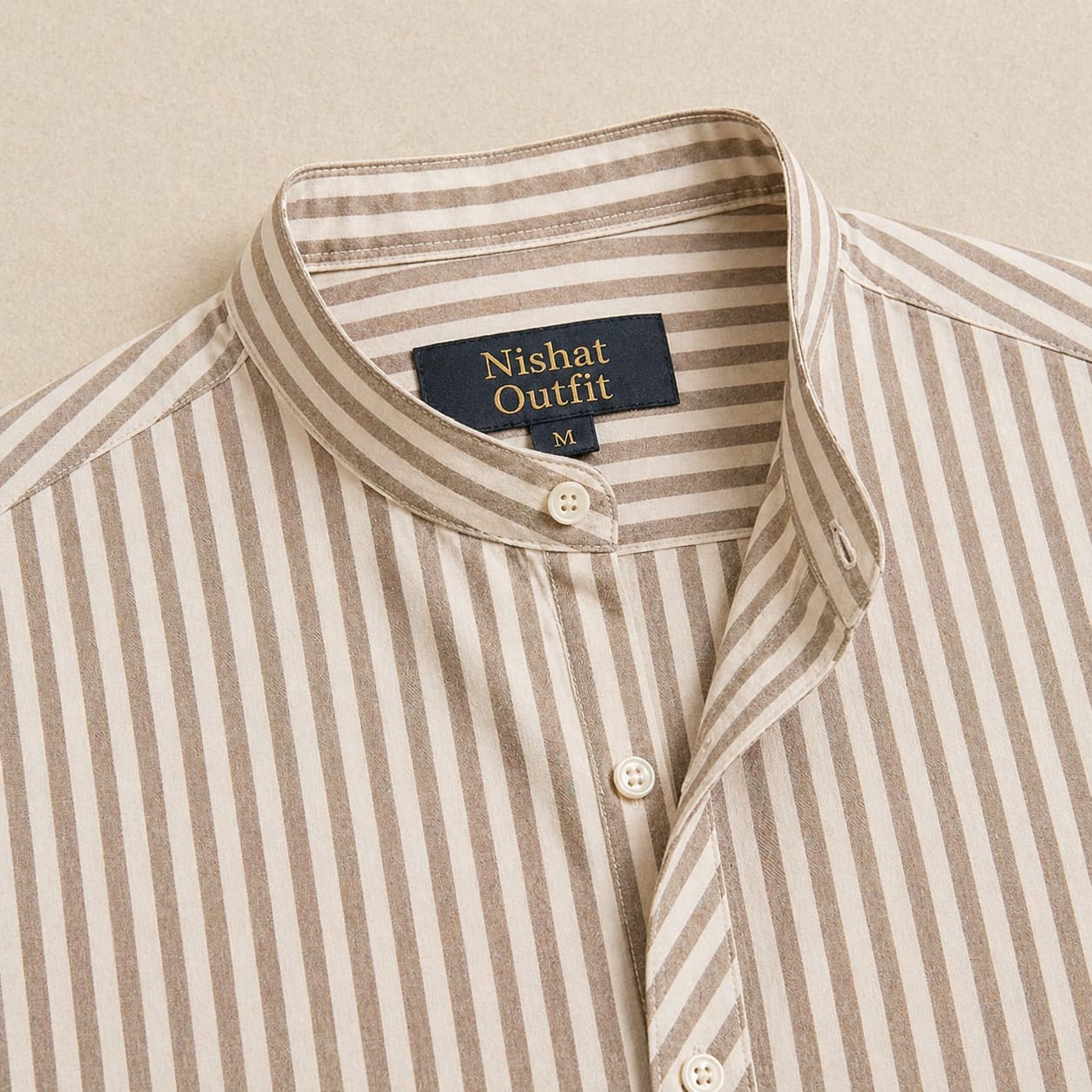 The Sandstone Grandad Stripe Shirt - Image 3