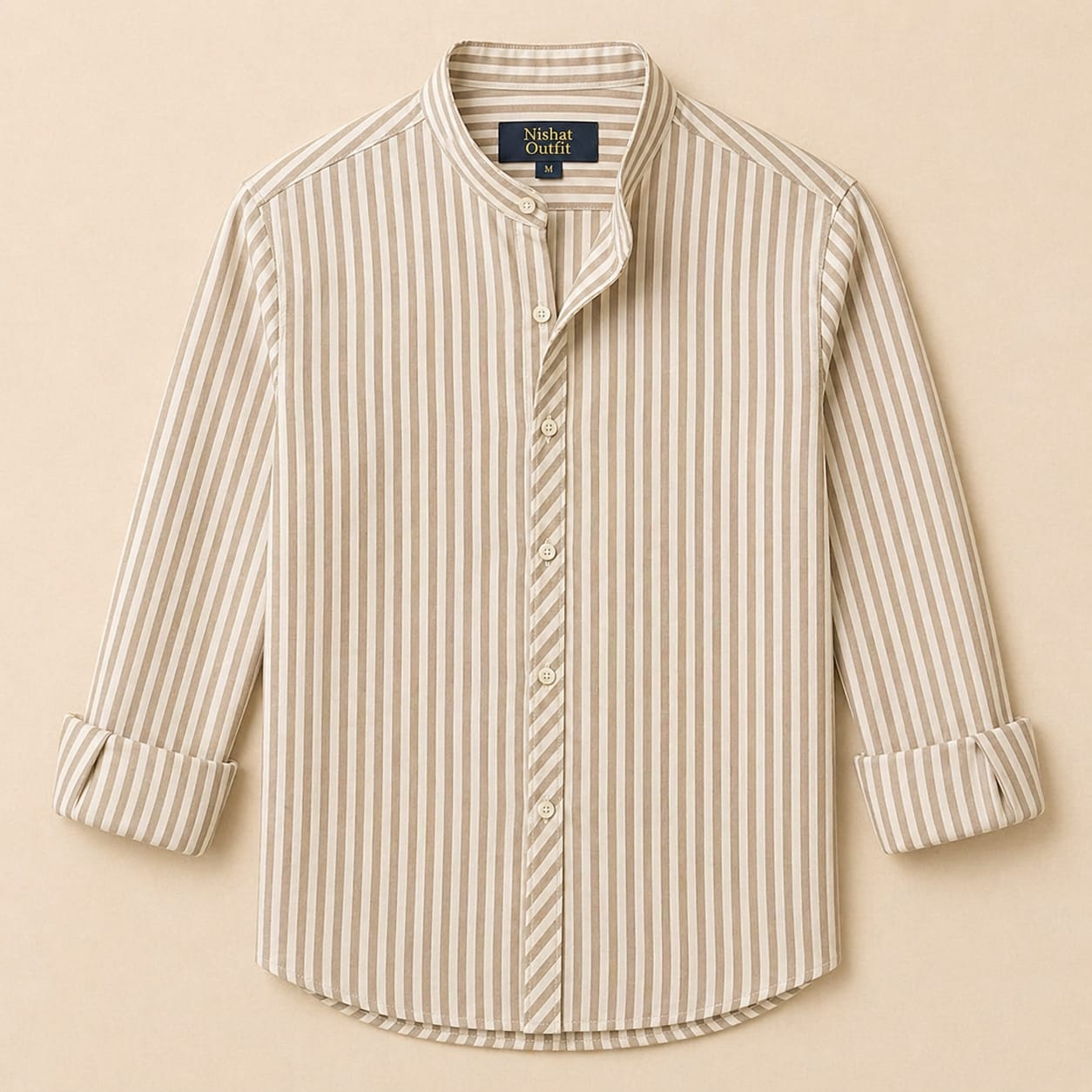 The Sandstone Grandad Stripe Shirt - Image 2