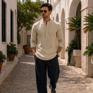 Sandstone Striped Tunic Shirt