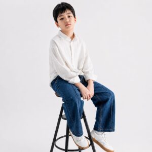 Boys’ Seamed Wide-Leg Denim