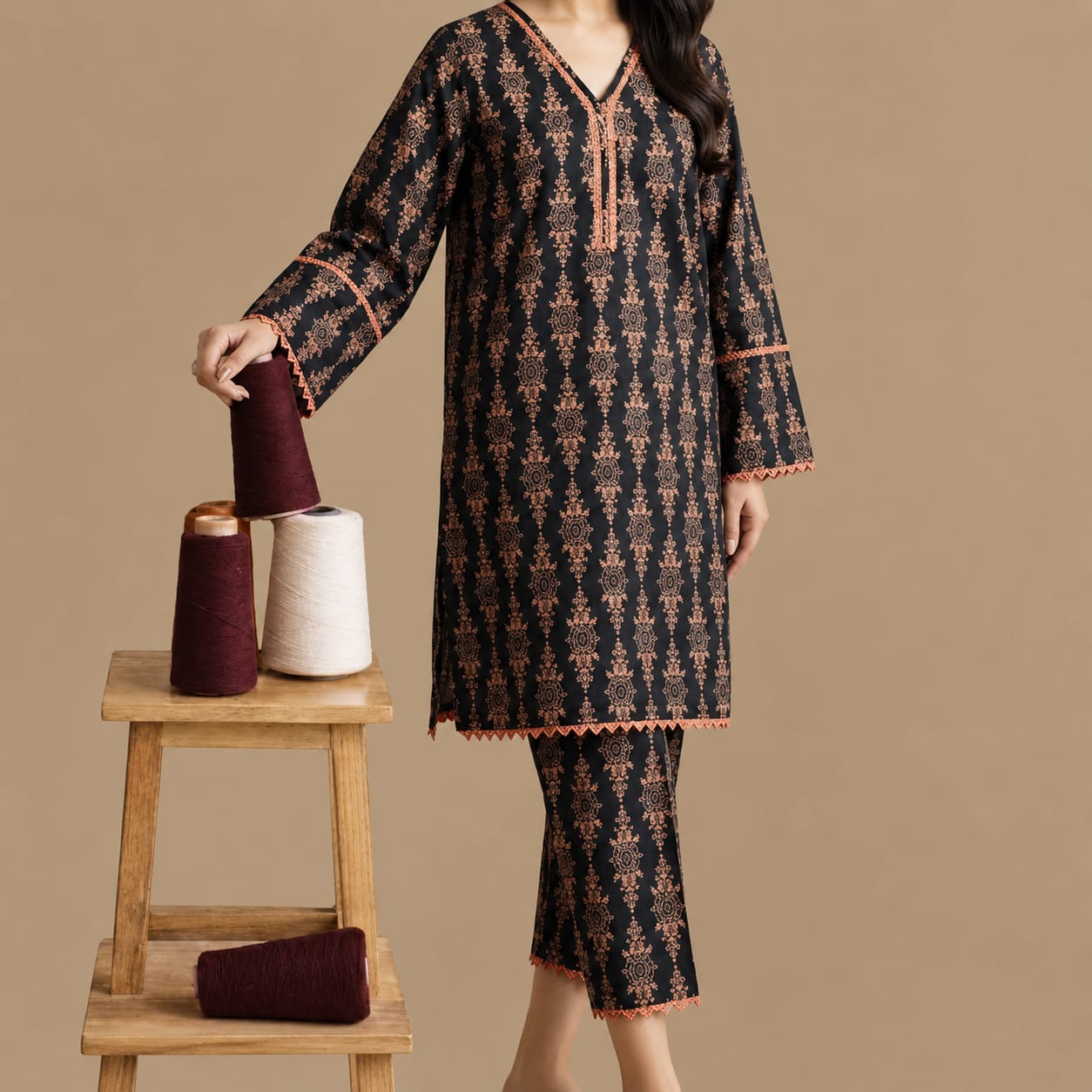 Midnight Flora 2-Piece Ensemble