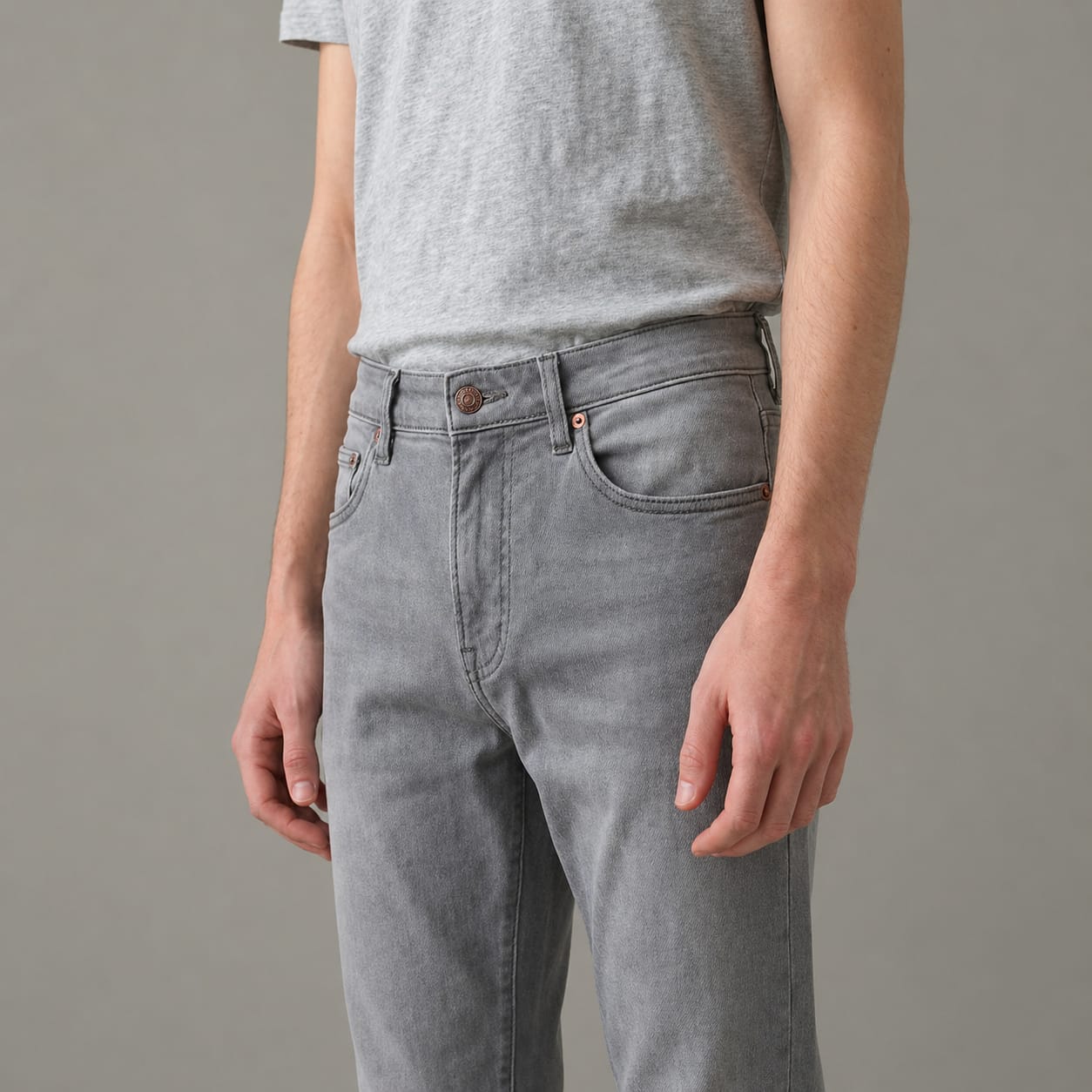 Men’s Essential Grey Slim-Fit Denim - Image 2
