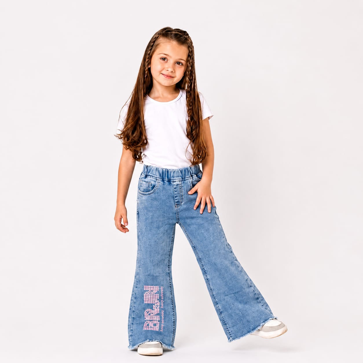 Sparkle Flare Wide-Leg Denim