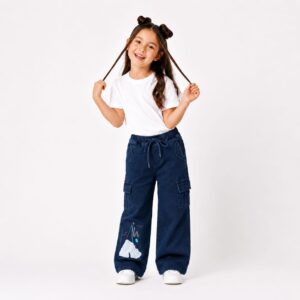 Adventure-Ready Cargo Wide-Leg Denim
