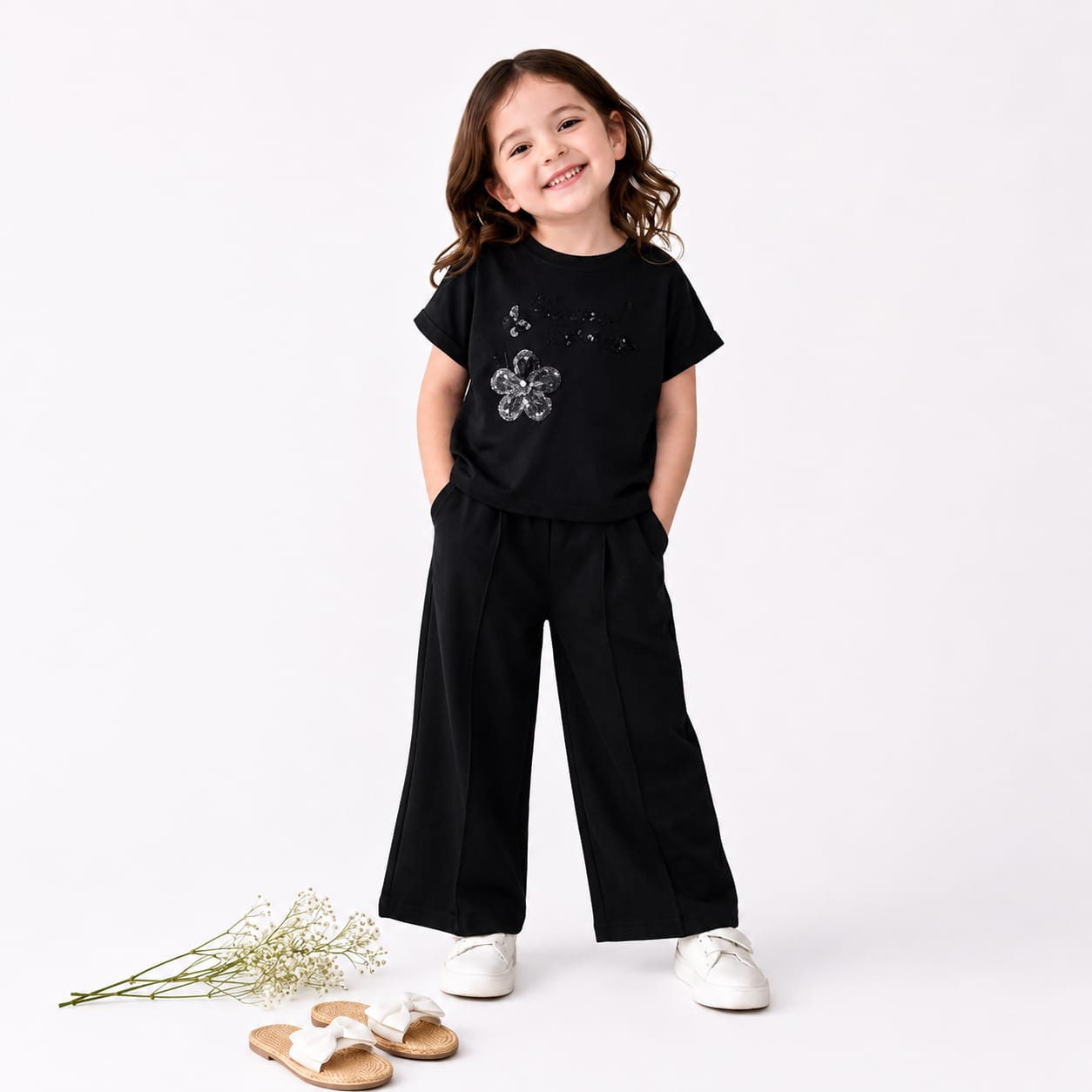 Midnight Bloom Embellished Co-ord Set